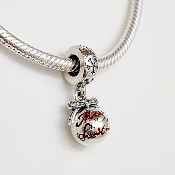Pandora Merry Christmas Bauble Dangle Charm - Picture 3 of 4